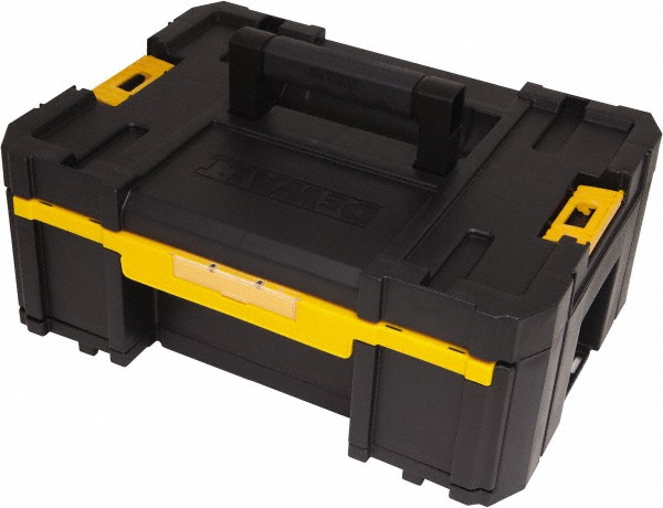 DeWALT Tool Box: 1 Compartment - 12-1/4" Wide x 6-7/8" Deep x 6-55/64" High, 17 Lb Capacity, Structural Foam, Black/Yellow