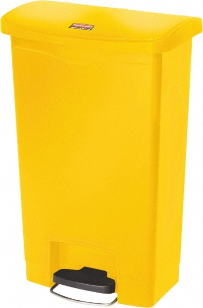 Rubbermaid Slim Jim Container 13 Gallon End Step-On Beige Resin