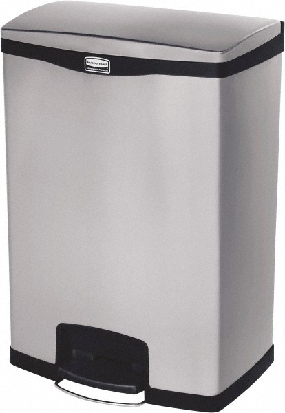 Impressions Step On Trash Can, Front Step, 24 Gal, Stainless Steel Black, Indoor - For Hospitals/Office Spaces/Restaurants