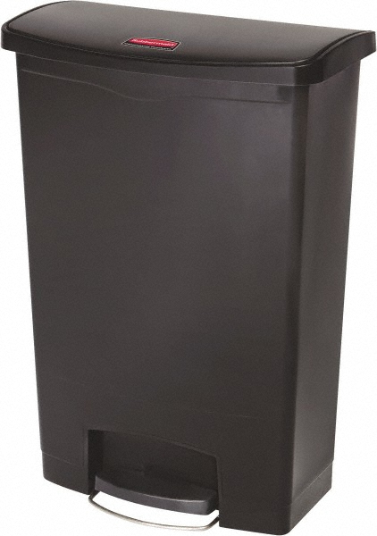 24 Gal Rectangle Unlabeled Trash Can - 32-1/2" High x 22-1/2" Long, Black, Resin