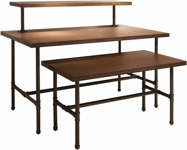 Nesting Table: Dark Brown Table Top, 48" OAL, 24" OAW, 24" OAH