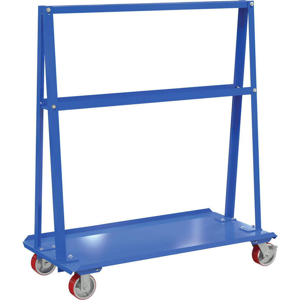 Vestil A-Frame Cart Truck: 2,000 lb Capacity, Steel Platform, 48" Platform Length, 8" Platform Height - 5 x 2" Rigid & Swivel Poly-on-Steel Casters