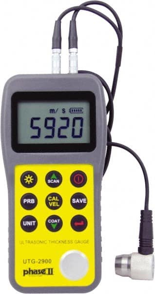 Phase II UTG-2900 0.025" to 23" Pulse Echo Mode & 2-23/64" Echo-Echo Mode Measurement, 0.01mm Resolution Electronic Thickness Gage 