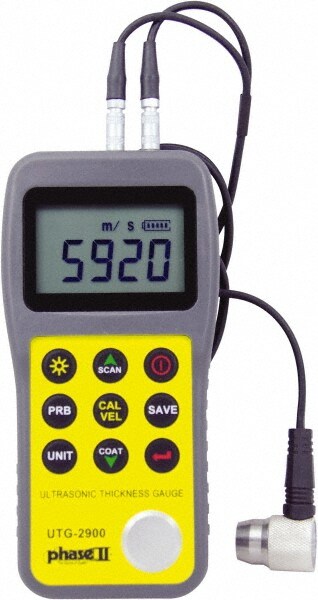 0.025" to 23" Pulse Echo Mode & 2-23/64" Echo-Echo Mode Measurement, 0.01mm Resolution Electronic Thickness Gage