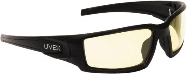 Uvex S2602HS Safety Glass: Anti-Fog, Polycarbonate, Amber Lenses, Full-Framed, UV Protection 