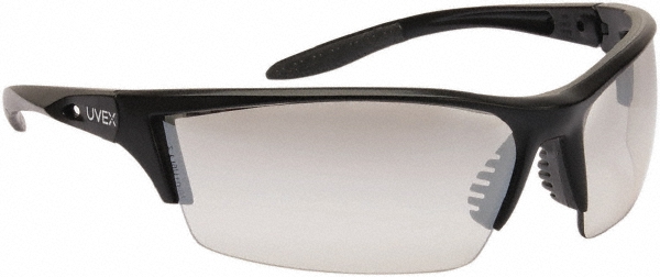Safety Glasses: Scratch-Resistant, SCT-Reflect 50 Lenses, Frameless - Black Frame, Adjustable Temples