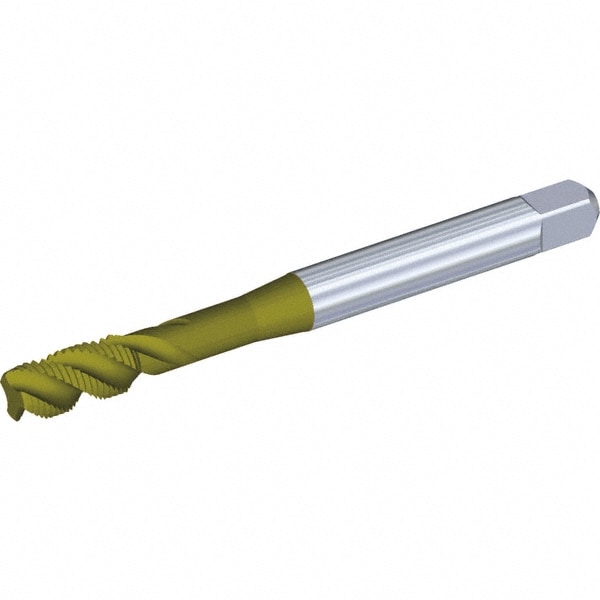 Spiral Flute Tap: M6x1.00 Metric, 3 Flutes, Semi-Bottoming, 6H Class of Fit, HSS-E, Oxide Coated