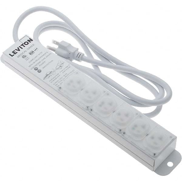 6 Outlets, 125 VAC20 Amps, 7' Cord, Standard Power Outlet Strip