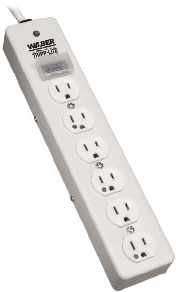 6 Outlets, 120 VAC15 Amps, 6' Cord, Power Outlet Strip