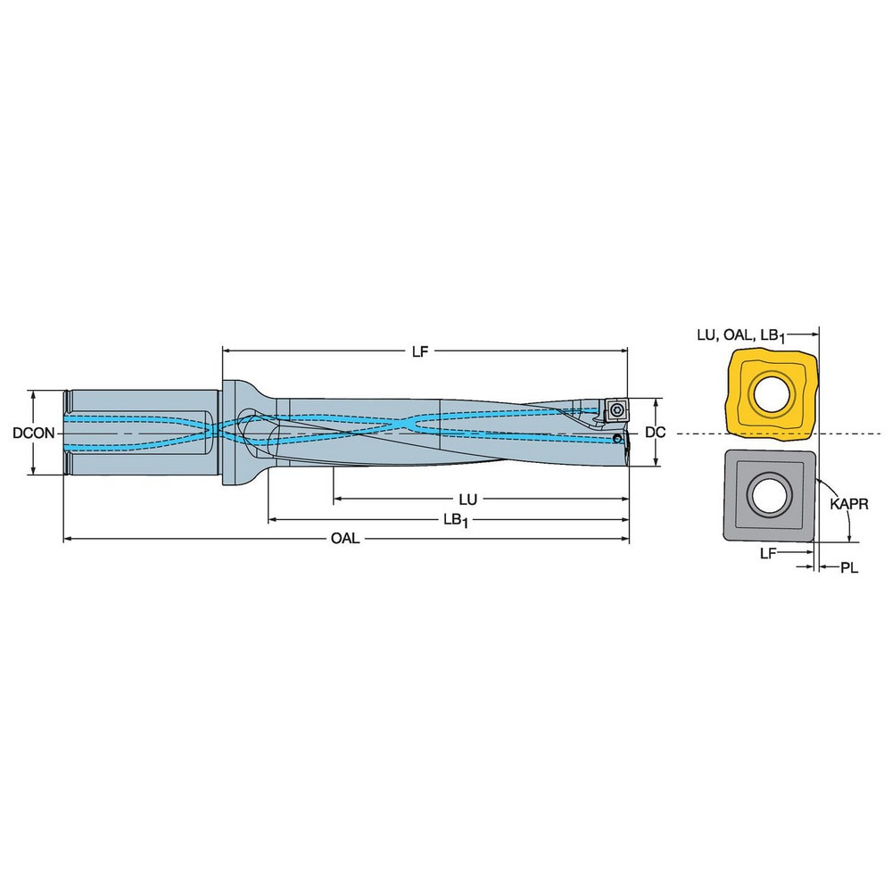 Sandvik Coromant - 114.459mm Max Drill Depth, 5xD, 7/8″ Diam