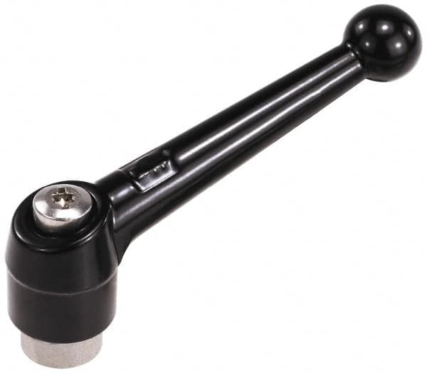 KIPP K0117.5A61 Tapped Adjustable Clamping Handle: 5/8-11 Thread, 1.18" Hub Dia, Zinc Die Cast with Stainless Steel Components 