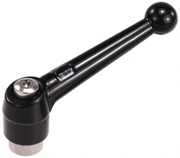 KIPP K0117.3081 Threaded Hole Adjustable Clamping Handle: M8 x 1.25 Thread, 21 mm Hub Dia, Die Cast Zinc, Black Image