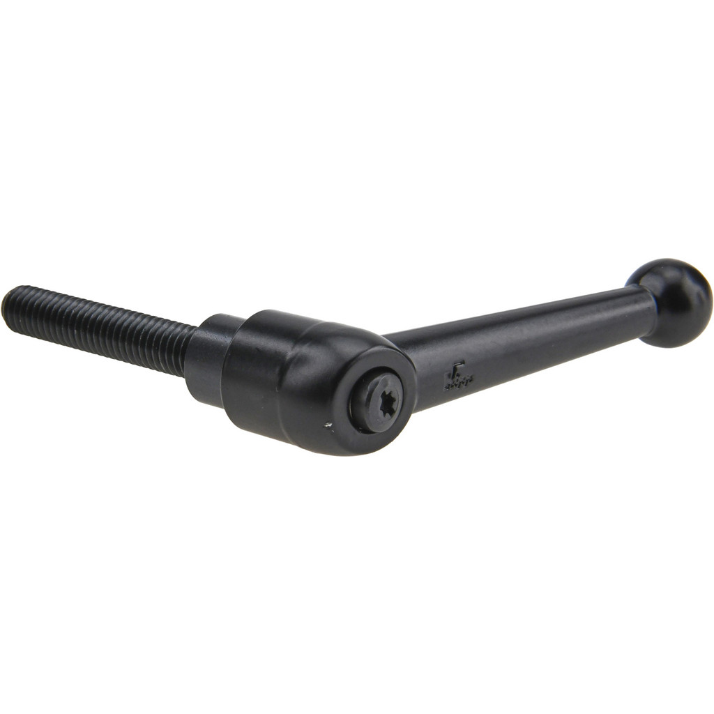 Kipp Adjustable Clamping Handle: Adjustable, 3/8-16 Thread, Die Cast Zinc Handle, 0.8300" Hub Dia, Black - 1.9685" Stud Length, 3.1102" Handle