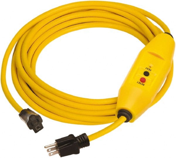 Plug-In GFCI Cord Set: 50' Cord, 15A, 125V