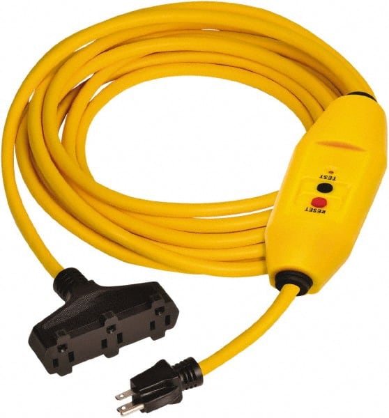 Plug-In GFCI Cord Set: 50' Cord, 15A, 125V