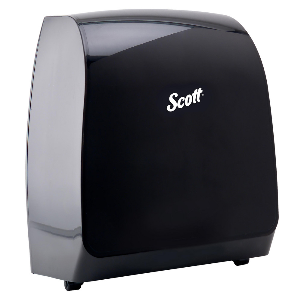 Pro Manual Hard Roll Towel Dispenser, Black, for Blue Core Scott Pro Roll Towels, 12.66" x 16.44" x 9.18" - 16.44" OAH, 12.66" OAW, 9.18" OAD, Black