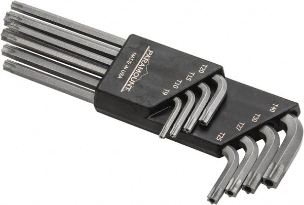 Paramount PAR52434 Torx Key Set: 8 Pc, L-Key Handle, TR9 to T40 