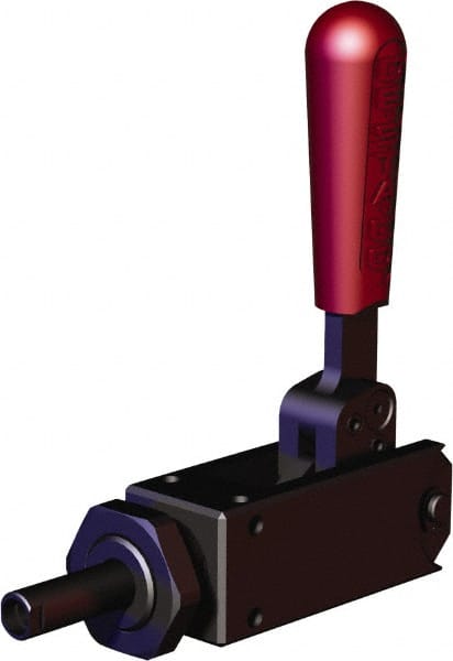 De-Sta-Co 614-M Standard Straight Line Action Clamp: 1124.05 lb Load Capacity, 1.26" Plunger Travel, Flanged Base, Carbon Steel 