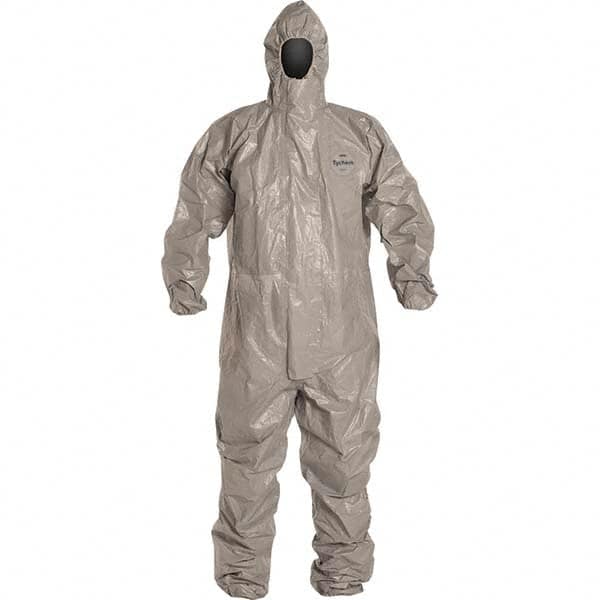 Dupont TF145TGY4X00060 Non-Disposable Rain & Chemical-Resistant Coverall: Gray, Tychem 