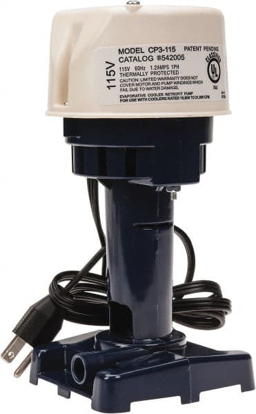 Evaporative Cooler Pump: 1/30 hp, 115V, 1.2A, 1 Phase, Thermal Plastic Housing