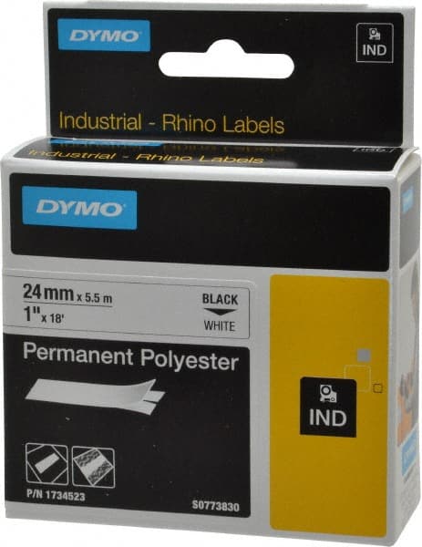 Rhino 1734523 Label Maker Label: White, Permanent Polyester Tape, 216" OAL, 1" OAW 