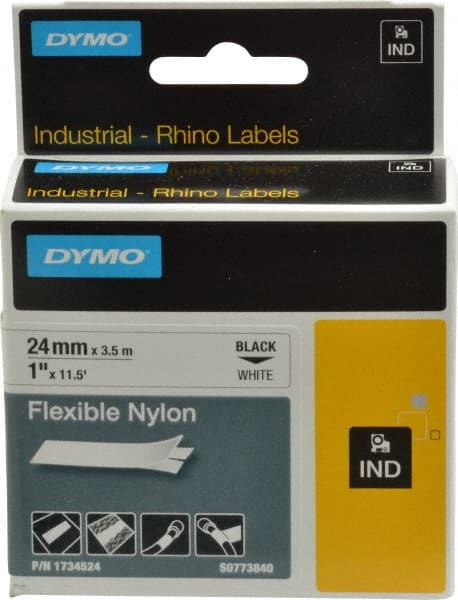 Rhino 1734524 Label Maker Label: White, Flexible Nylon, 450,732" OAL, 1" OAW 