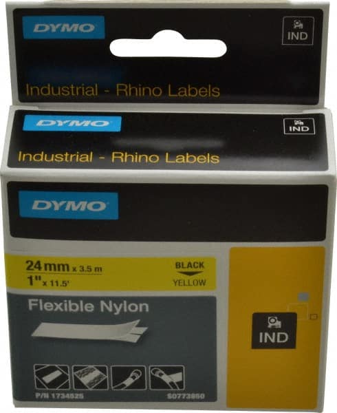 Rhino 1734525 Label Maker Label: Yellow, Flexible Nylon, 450,732" OAL, 1" OAW 