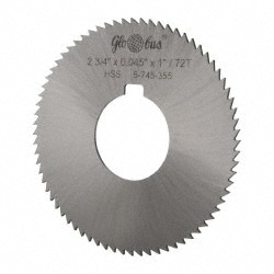 Slitting & Slotting Saw: 2-3/4" Dia, 0.045" Thick, 1" Arbor Hole, 72 Teeth, High Speed Steel