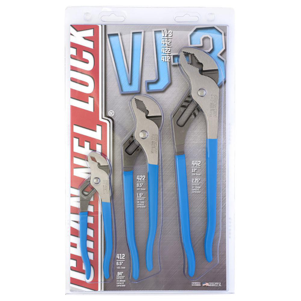 Channellock - Plier Set: 3 Pc, Tongue & Groove Pliers | MSC