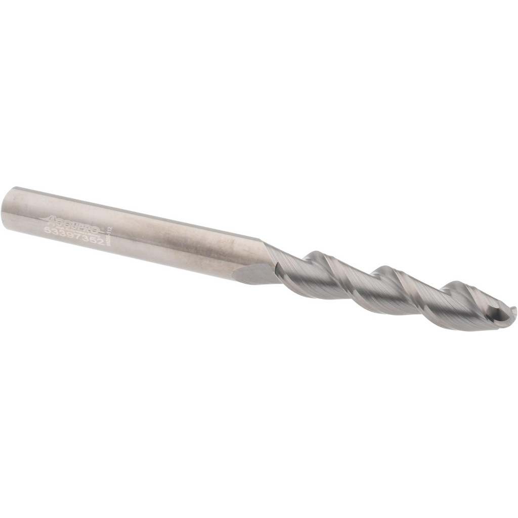 313598 Ball End Mill: 1/4" Dia, 1-1/4" LOC, 2 Flute, Solid Carbide  