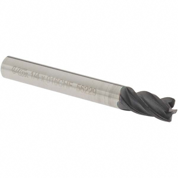 OSG VG436-2500 Corner Chamfer End Mill: 0.25" Dia, 0.375" LOC, 4 Flute, 0.016" Chamfer Width, Solid Carbide Image