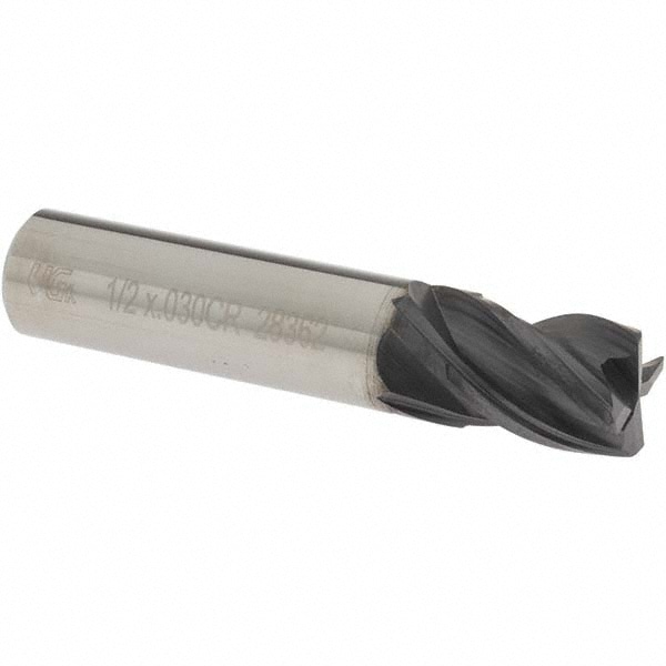 OSG VG434-5009 Corner Radius End Mill: 1/2" Dia, 5/8" LOC, 0.03" Radius, 4 Flutes, Solid Carbide Image