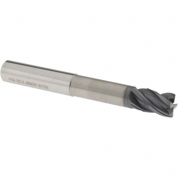 OSG VG446-5000 Corner Radius End Mill: 1/2" Dia, 5/8" LOC, 0.03" Radius, 4 Flutes, Solid Carbide Image