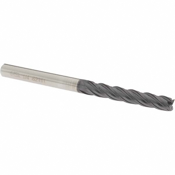 OSG VG441-2502 Square End Mill: 1/4 Dia, 1-1/4 LOC, 1/4 Shank Dia, 3-1/4 OAL, 4 Flutes, Solid Carbide Image