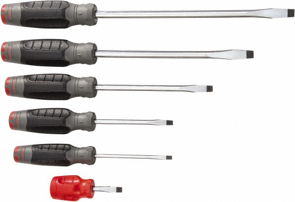 Screwdriver Set: 6 Pc, Slotted & Stubby - 6 Piece Set