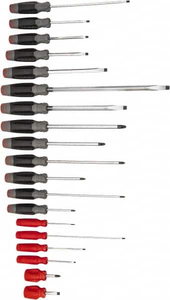 Screwdriver Set: 19 Pc, Cabinet, Phillips & Slotted