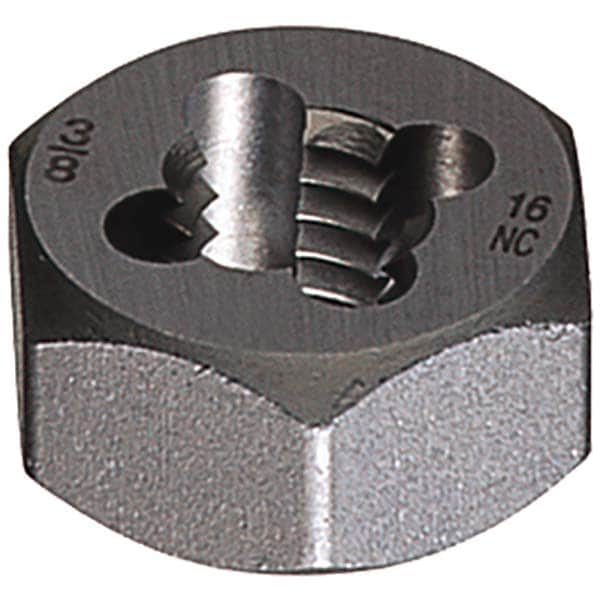 Cle-Line C65580 Hex Rethreading Die: M5 x 0.80 Thread, 1/4" Thick, Right Hand, Carbon Steel Image