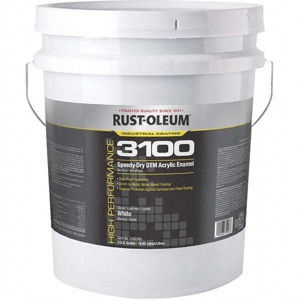 Rust-Oleum - 5 Gal White Gloss Finish Industrial Enamel Paint ...