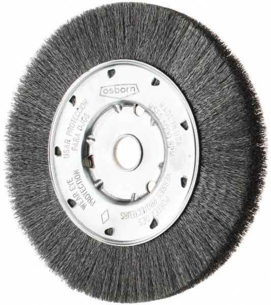 Osborn Wheel Brush: 6" Wheel Dia, 5/8" Face Width, 0.0060" Wire Dia, Crimped - 5/8" Hole, Steel, 6000 RPM | Part #0002158300