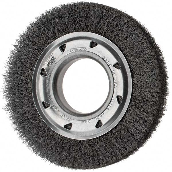 Wheel Brush: 6" Wheel Dia, Crimped