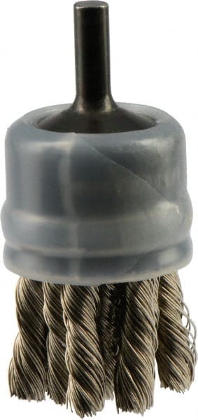 Osborn 3004100 End Brushes: 1" Dia, Stainless Steel, Knotted Wire 