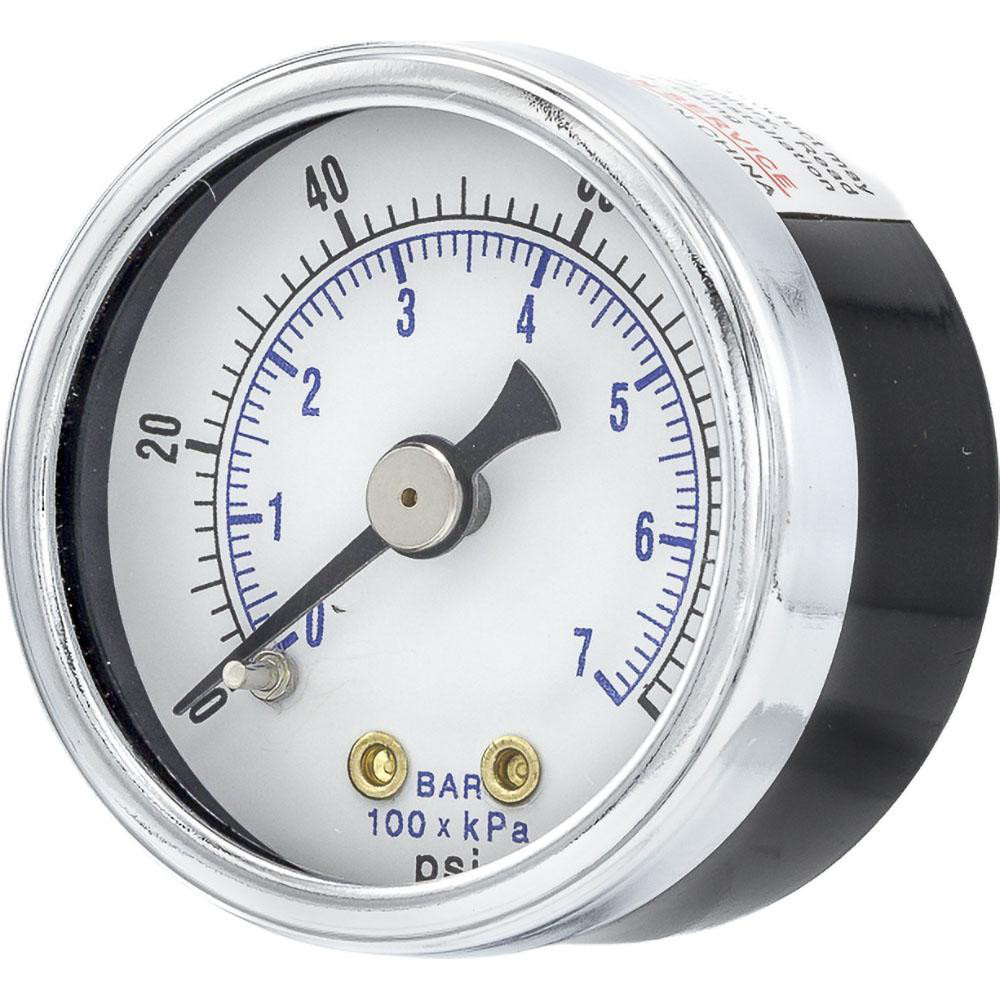 CARBO INSTRUMENTS 1.5" Vacuum Gauge - 30inHg To 30 PSI, Chrome Case, 1/8 NPT Back Mount