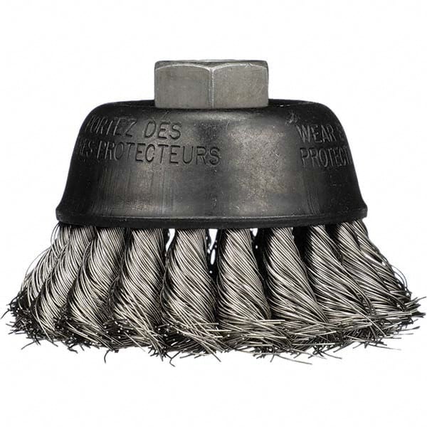 Osborn 3346700 Cup Brush: 2-3/4" Dia, 0.02" Wire Dia, Stainless Steel, Knotted Image