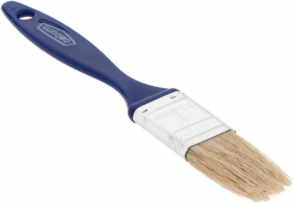 Paint Brush: 1" Wide, White China, Natural Bristle - 6" Plastic Handle