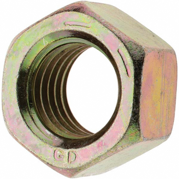 thumbnail image 2 of 12 Pack 1-1/8-12 Hex Finish Nuts Grade 8 Yellow Zinc Plated Steel 2 of 4