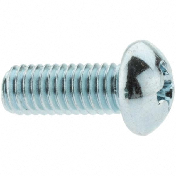Machine Screw: #10-32 x 1/2" Length Under Head, Round Head, Phillips