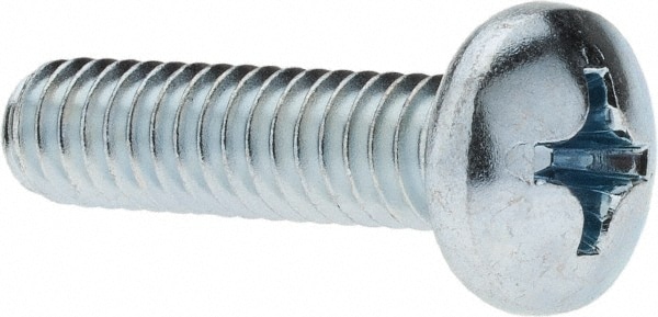 Machine Screw: 1/4-20 x 1", Pan Head, Phillips