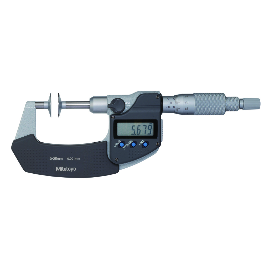 Mitutoyo Disc Micrometers: 0, 25.00, Electronic, Ratchet Stop | Part #369-250-32