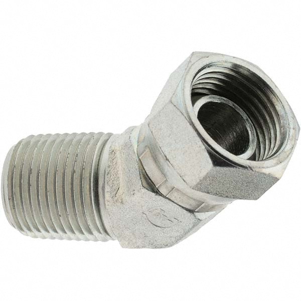 Industrial Pipe 45 ° Elbow Swivel Adapter: FNPSM x MNPTF