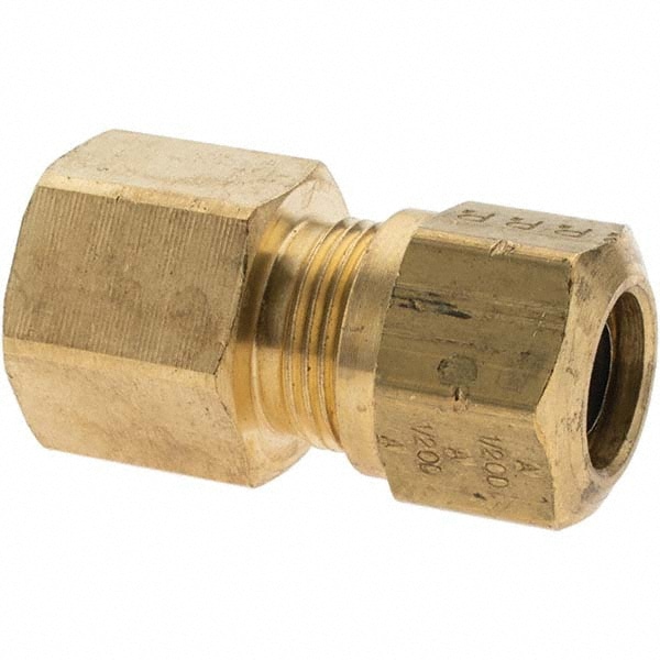 Compression Tube Connector: 3/8" Thread, Compression x FNPT